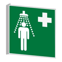 Panneau Douche de sécurité ISO 7010 drapeau en T