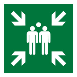 Panneau premiers secours - Point de rassemblement E007 - ISO 7001