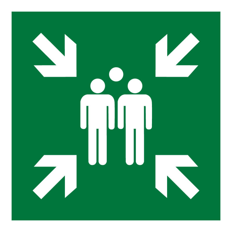 Panneau premiers secours - Point de rassemblement E007 - ISO 7001