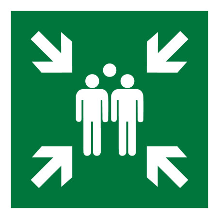 Panneau premiers secours - Point de rassemblement E007 - ISO 7001