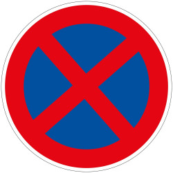 Panneau de Prescription - Arrêt et Stationnement Interdits - B6d - Alu