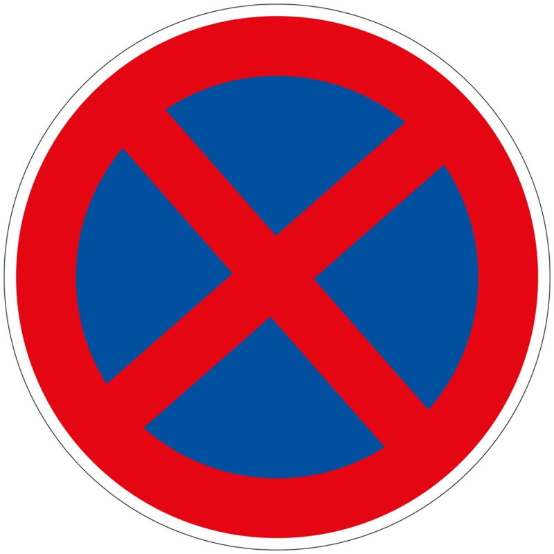 Panneau de Prescription - Arrêt et Stationnement Interdits - B6d - Alu