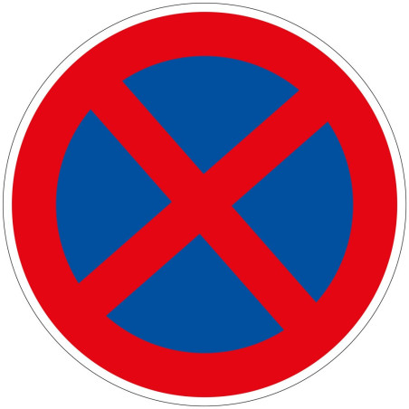 Panneau de Prescription - Arrêt et Stationnement Interdits - B6d - Alu