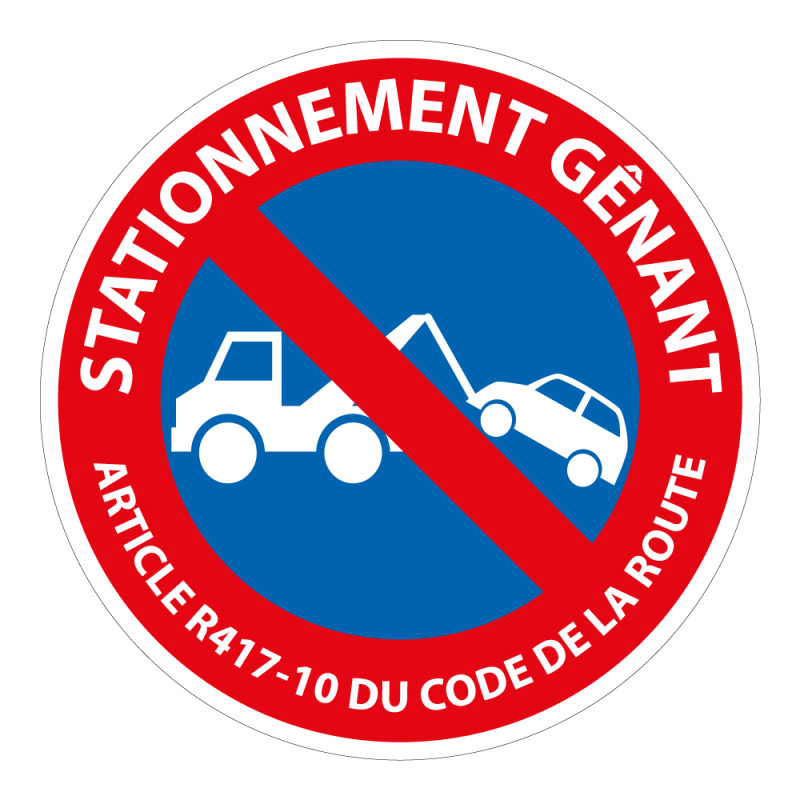 Panneau prescription B6a1 - Stationnement Gênant