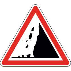 Panneau de Danger - Risque de Chute de Pierres - 700 mm - Aluminium