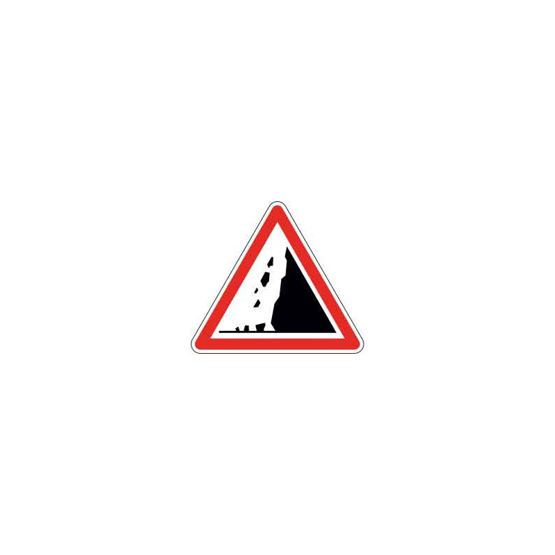 Panneau de Danger - Risque de Chute de Pierres - 700 mm - Aluminium