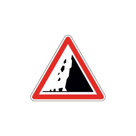 Panneau de Danger - Risque de Chute de Pierres - 700 mm - Aluminium