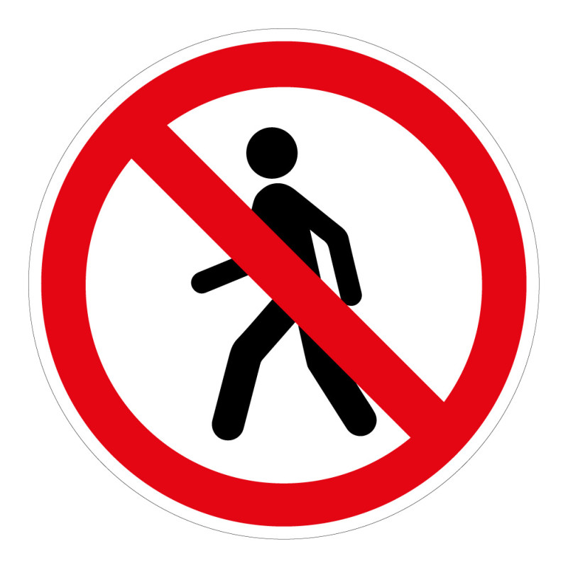 Panneau rond - Interdit Piétons - P004 - Diamètre 200 mm