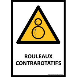 Panneau ISO EN 7010 - Rouleaux contrarotatifs - W025