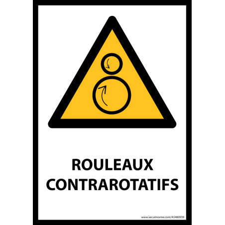 Panneau ISO EN 7010 - Rouleaux contrarotatifs - W025
