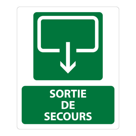 Panneau sécurité - Sortie de Secours 300x250mm - Photoluminescent
