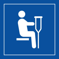 Panneau d'information - Siège prioritaire pour personnes blessées - Code ISO 7001 - Gravoply