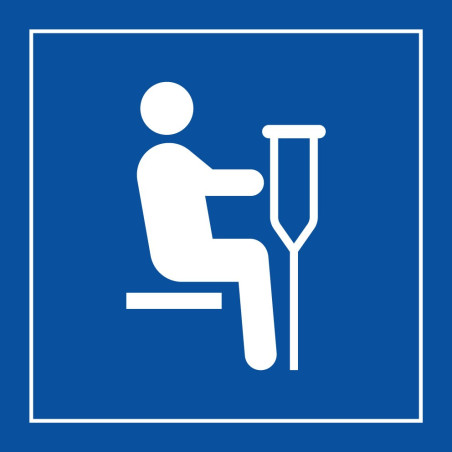 Panneau d'information - Siège prioritaire pour personnes blessées - Code ISO 7001 - Gravoply