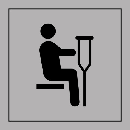 Panneau d'information - Siège prioritaire pour personnes blessées - Code ISO 7001 - Gravoply