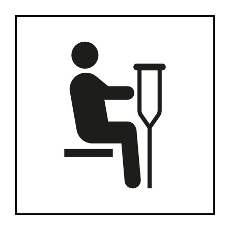 Panneau d'information - Siège prioritaire pour personnes blessées - Code ISO 7001 - Gravoply