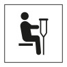 Panneau d'information - Siège prioritaire pour personnes blessées - Code ISO 7001 - Gravoply