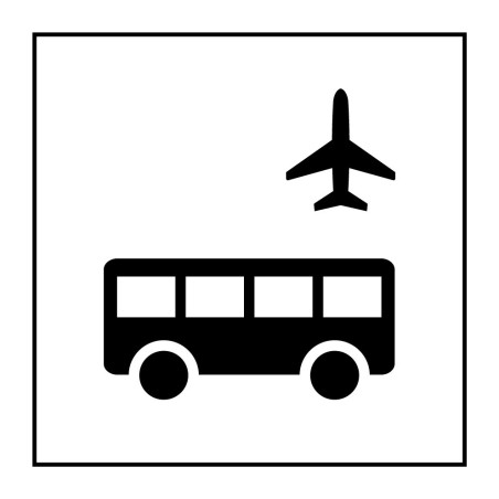 Panneau d'information - Autobus d'aéroport - Code ISO 7001 - Gravoply