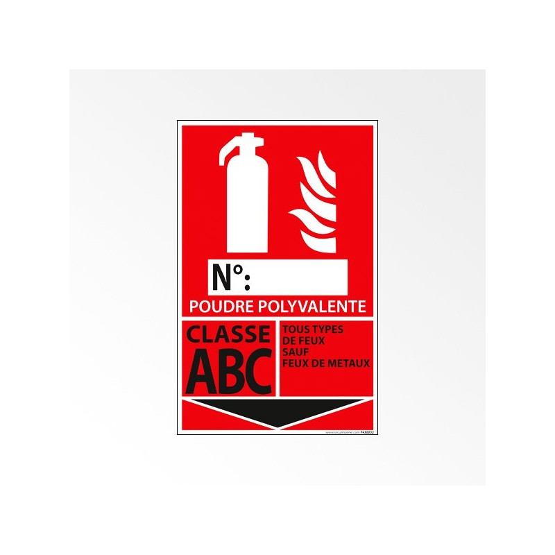 Panneau - Signalétique Extincteur Feux Classe ABC - 160x250 mm