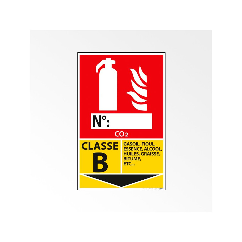 Panneau - Extincteur feux de Classe B - 160x250 mm