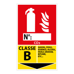 Panneau signalétique Extincteur pour feux de Classe B