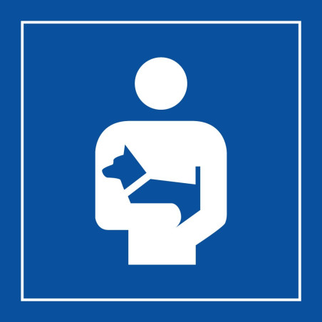 Panneau d'information - Porter les chiens - Code ISO 7001 - Gravoply