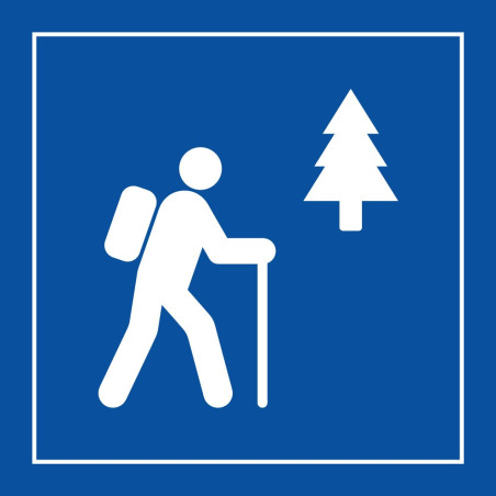 Panneau d'information - Sentier de randonnée pédestre - ISO 7001 - Gravoply