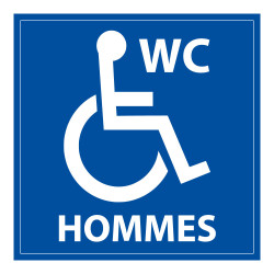 Panneau signalétique WC Hommes PMR ISO 7010 accessibilité