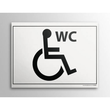Plaque gravée WC blanc
