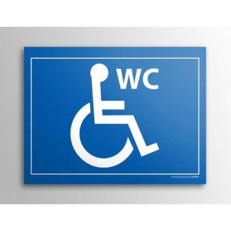 Plaque gravée WC bleu