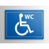 Plaque gravée WC bleu