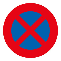 Panneau signalisation Arrêt/stationnement interdit - Diamètre 200 mm