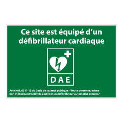 Panneau - Site équipé d'un défibrillateur cardiaque - ISO 7010