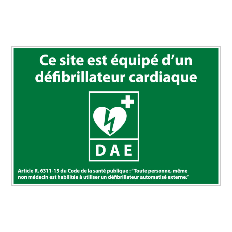 Panneau - Site équipé d'un défibrillateur cardiaque - ISO 7010