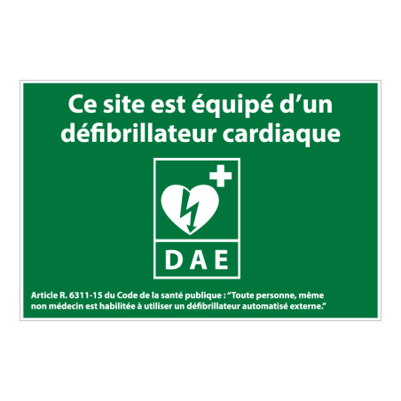 Panneau - Site équipé d'un défibrillateur cardiaque - ISO 7010