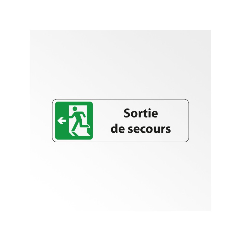 Signalétique d'évacuation - Panneau Sortie de Secours - Gauche