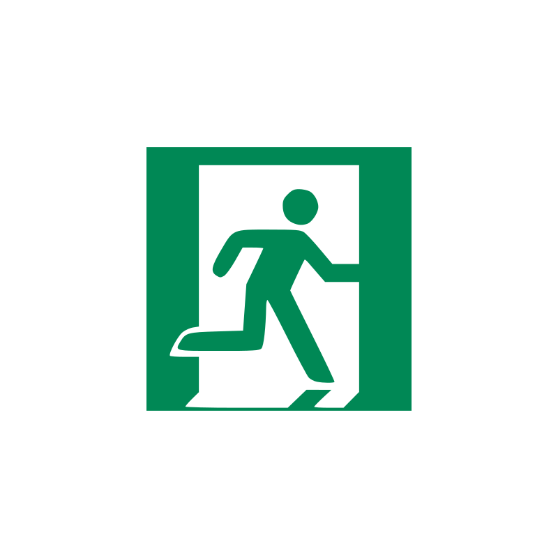 Panneau d'évacuation Sortie de secours droite