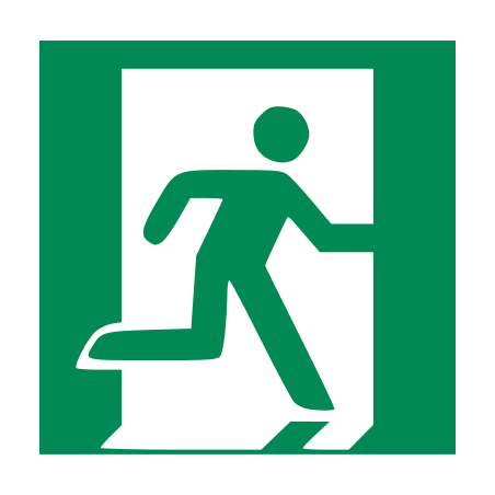 Panneau d'évacuation Sortie de secours droite