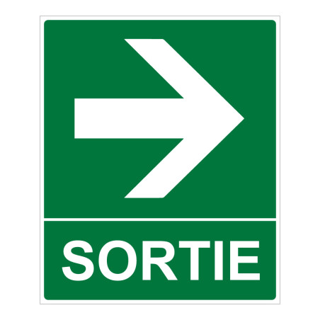 Panneau - Sortie flèche droite 300x250 mm - Photoluminescent