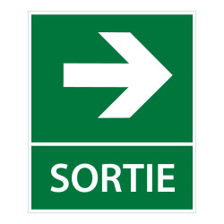 Panneau orientation - Sortie flèche droite - 250x300 mm