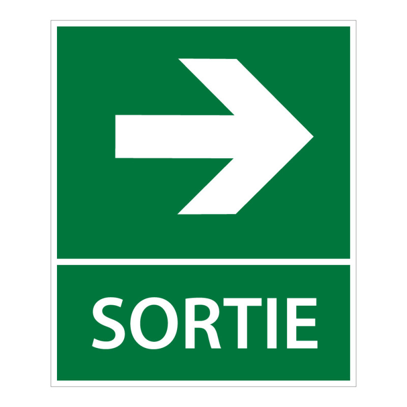 Panneau orientation - Sortie flèche droite - 250x300 mm