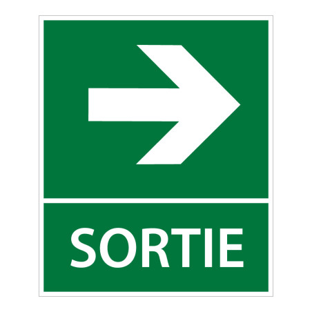 Panneau orientation - Sortie flèche droite - 250x300 mm