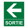 Panneau sortie photoluminescent - Flèche gauche - 300x250 mm