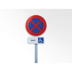 Kit - Arrêt et Stationnement Interdit sauf PMR - B6d-M6h - Aluminium