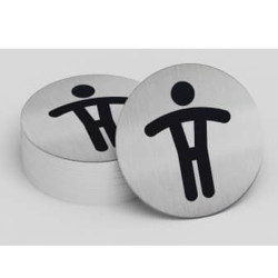 Plaque adhésive - Toilettes Messieurs - 83 mm - Acier