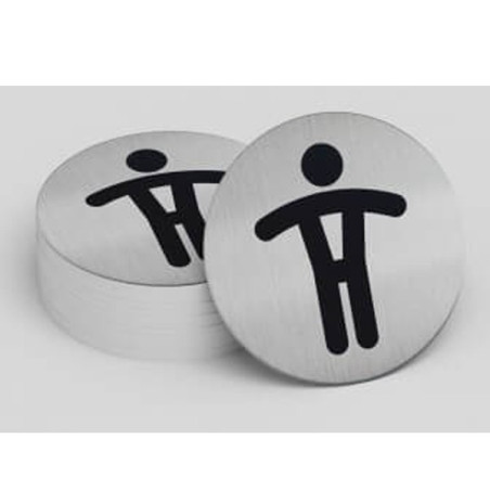 Plaque adhésive - Toilettes Messieurs - 83 mm - Acier