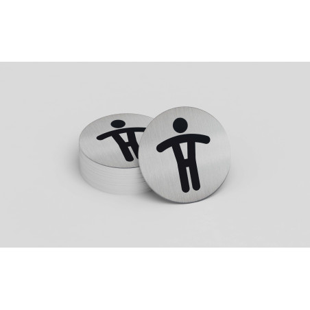 Pictogramme rond de porte "Toilettes Messieurs"