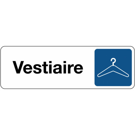 Panneau Signalétique - Vestiaires avec Pictogramme Cintre - PVC ou Metallex