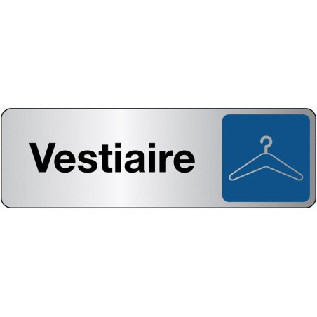 Panneau Signalétique - Vestiaires avec Pictogramme Cintre - PVC ou Metallex