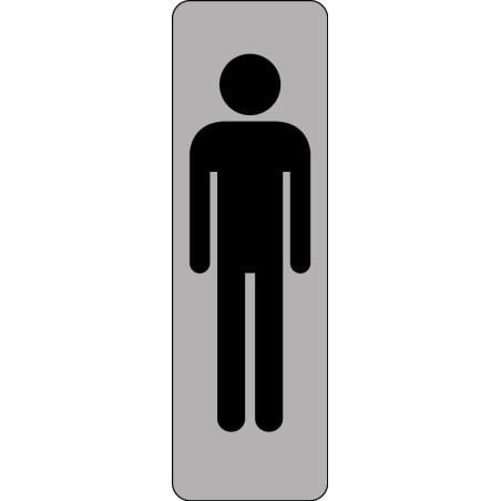 Panneau adhésif - Silhouette Homme WC - PVC ou Metallex