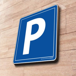Panneau de signalisation - Zone de stationnement - 500x500 mm - Tôle d'aluminium